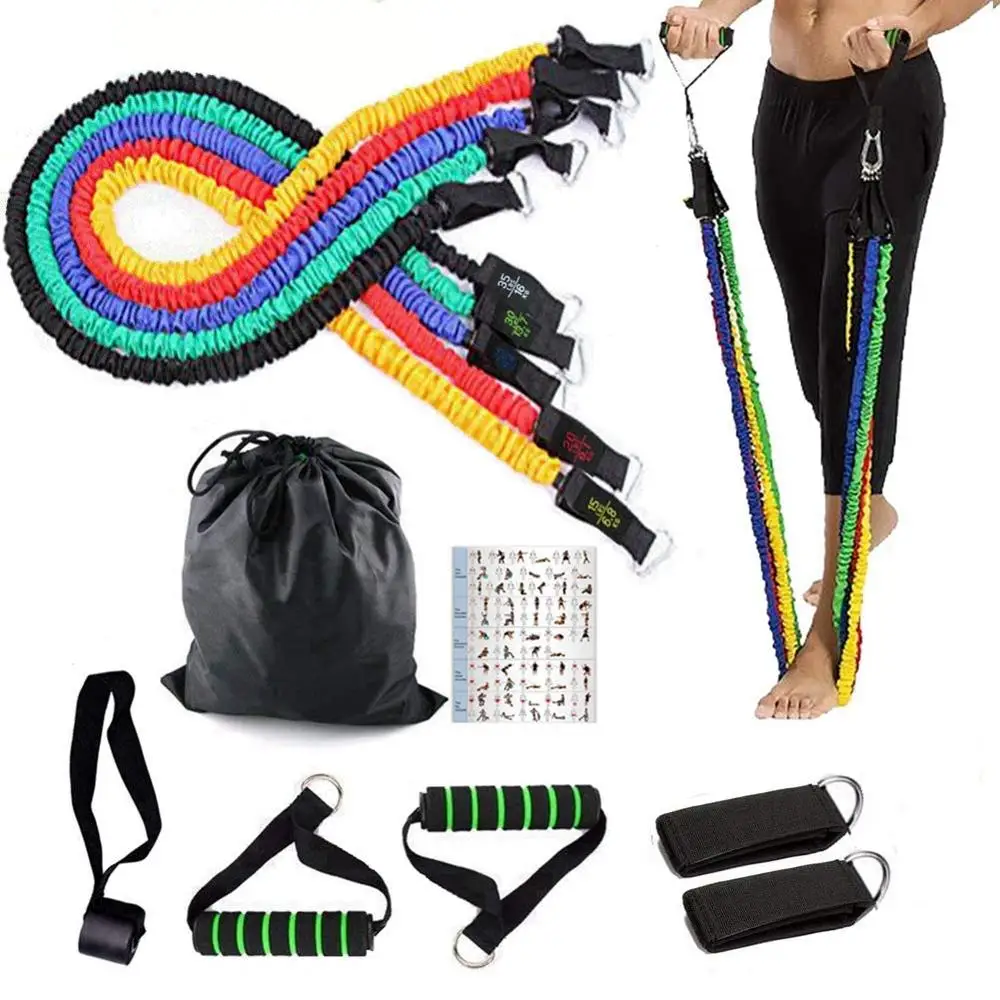

Resistance Bands Crossfit Workout Exercise Bands with Door Anchor Handles Leg Straps Pull Rope Home Fitness Gym Muscle Training