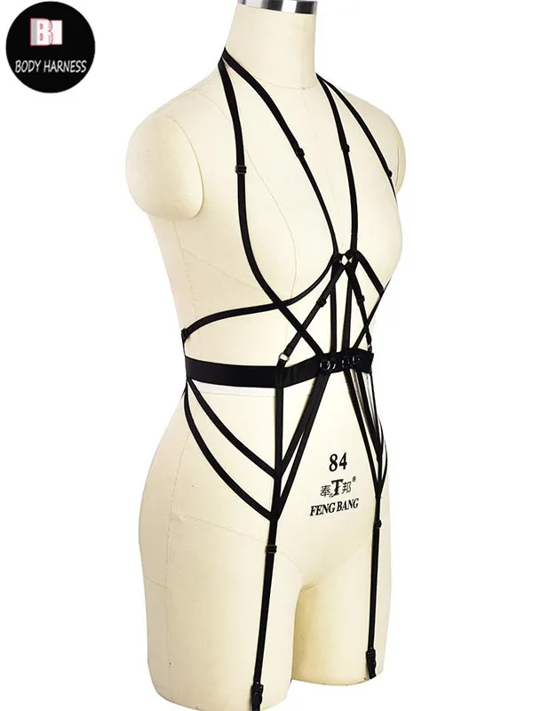Женский, черный восточном сексуальное женское белье комплект Эластичный регулируемый Пастель Гот Бурлеск рабство ноги жгут подвязки
