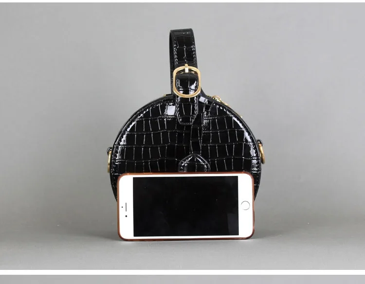 NIGEDU vintage Circular Women Handbags Famous Brand Crocodile Tote Bag  Alligator Ladies Chain Crossbody Bags PU Leather girls Messenger Bags (8)
