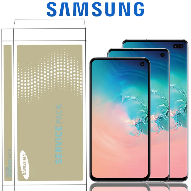 

The 1440*3040 LCD For SAMSUNG Galaxy S10E S10 G9730 Display S10+ Plus G9750 Touch Screen Digitizer Assembly With Service Pack