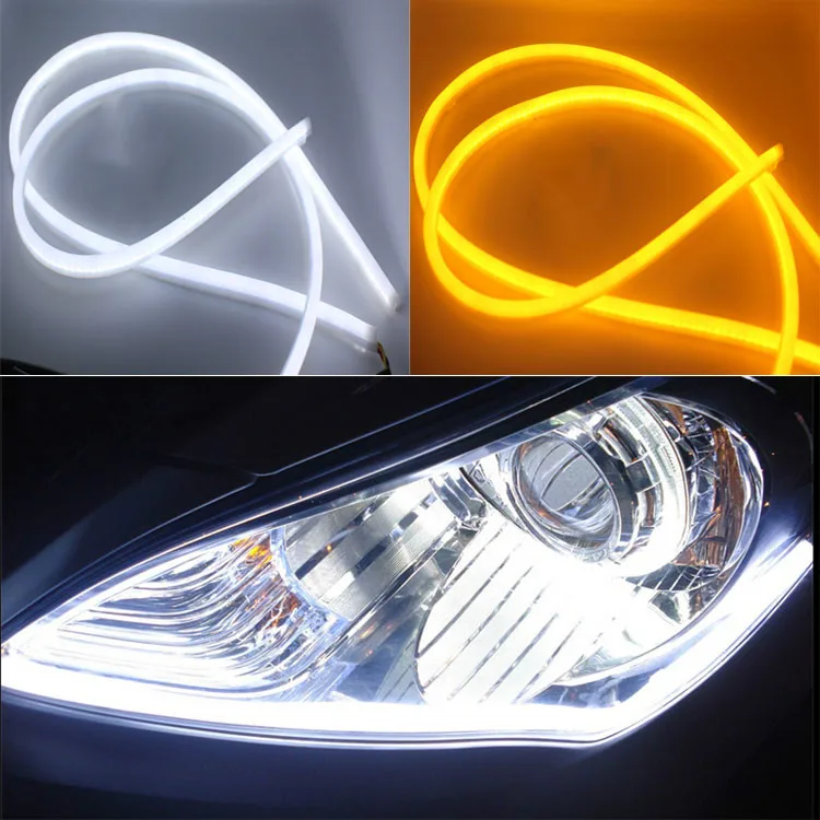2PCS/lot 30CM Flexible  led Tube Strip  White car-styling soft  Daytime Running Light DRL Headlamp Universal Car lights