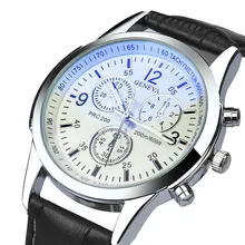 Список Genava мужской роскошный бренд часов часы кварцевые часы модные кожаные ремни часы дешевые спортивные наручные часы relogio Мужской