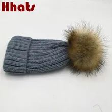 Который в душе родителей помпоном из искусственного меха теплая зимняя трикотажная шапка осень крючком с помпоном семьи шляпа с искусственного меха помпонами Топ