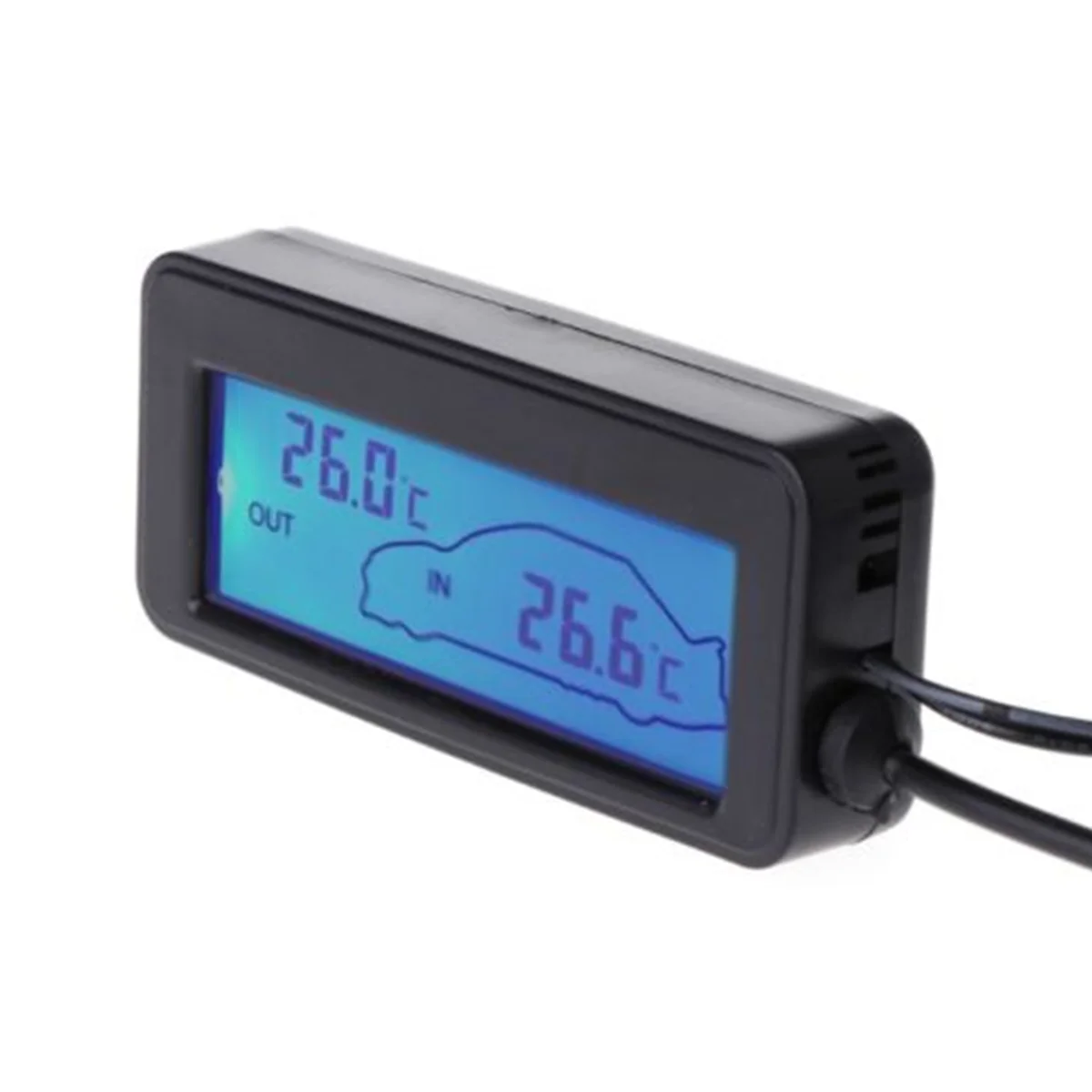 1 шт мини ЖК-дисплей Дисплей цифровой термометр автомобиль Интер/Экстер термометр встроен электронный цифровой термометр 35 - Название цвета: Черный