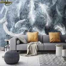 Cheap beibehang Custom wallpaper 3D modern minimalist Nordic abstract watercolor hand-painted feather TV mural background wall paper Cheap beibehang Custom wallpaper 3D modern minimalist Nordic abstract watercolor hand-painted feather TV mural background wall paper