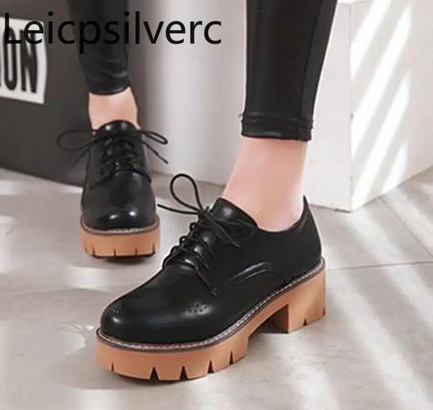 

Pumps Spring and autumn new style Round head Low-top shoes Thick heel Low-heeled casual womens shoes plus size 33-43