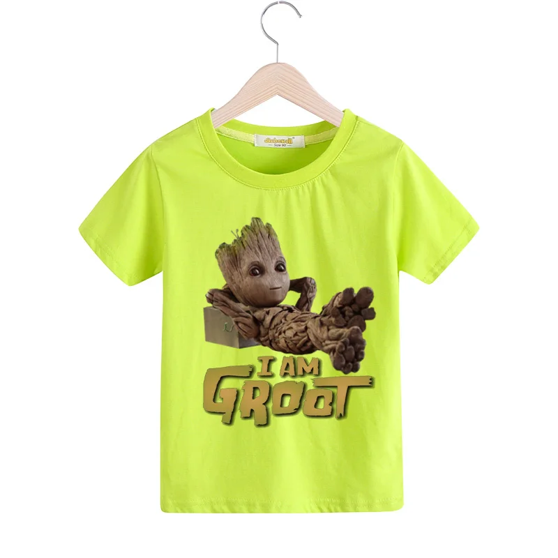 Child Boys Summer Baby Groot Tshirts Kids 2019 Short Sleeve Tees Top Clothes Girls White Casual Cartoon T Shirt T-shirts TX146 (3)