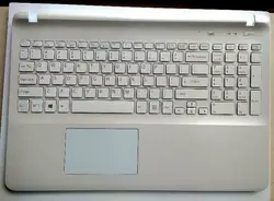 Новый для Sony Vaio svf152a24t svf152a29t svf1521v6eb Ноутбук США клавиатура с подсветкой белый palmrest тачпад Обложка 15.6"