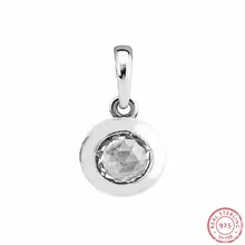 Стерлинговое Серебро 925 сияющая Подвеска для цепочки с бусинами ослепительный фианит DIY Fit PANDORA Подвески для женщин Изготовление ювелирных изделий FL616