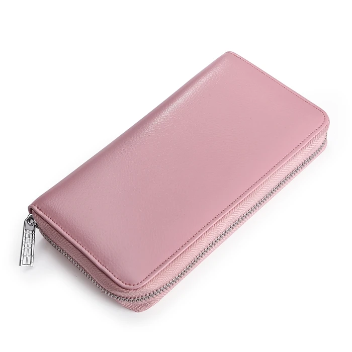 Натуральная кожа функциональный чехол для карт бизнес-держатель для карт для мужчин и женщин сумка для кредитных карт для ID паспорта карты кошелек F041 - Цвет: pink