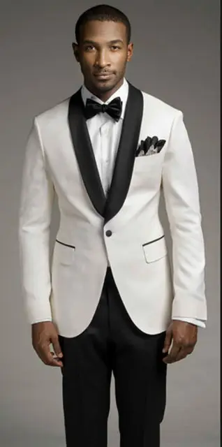 Top S New White Coat And Black Satin Lapels The Groom Best Top S New White Coat And Black Satin Lapels The Groom Best Man Suit Men Wedding