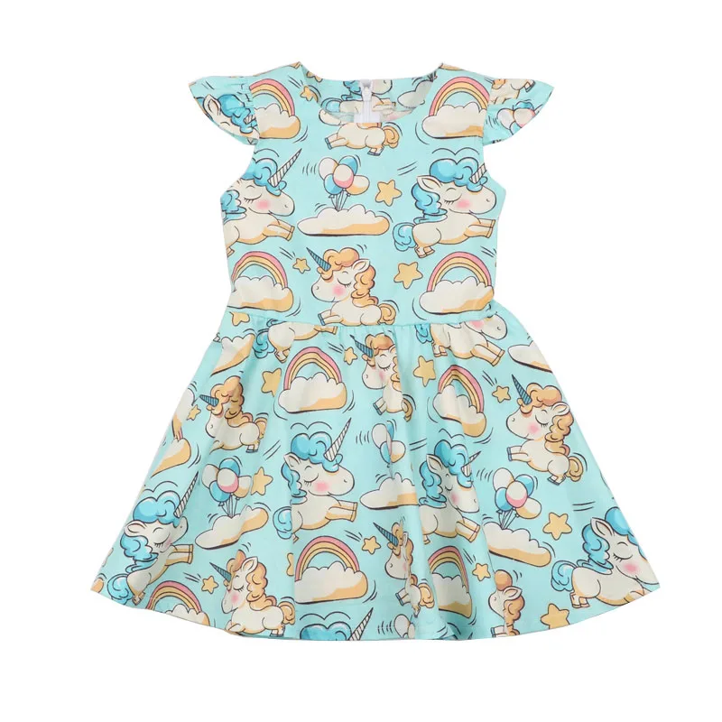 Baby Girls Dress Summer Unicorn Kids Princess Floral Dress Children Cotton Casual Dresses for Girls Clothes A Line Vestidos (10)