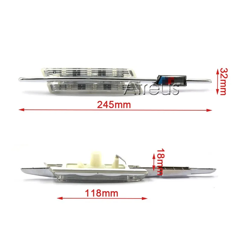 Atreus 2X светодиодный Fender сторона поворотники для BMW E60 E61 E81 E82 E87 E88 E90 E91 E92 E93 Автомобильный светодиодный габаритные огни 12В M логотип