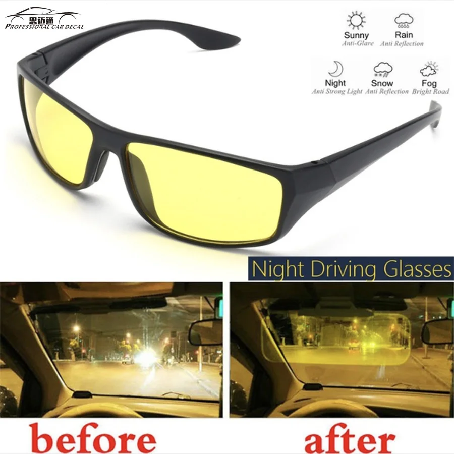 night vison driving glasses yellow black lense driver safety UV sunglasses goggles fashion men women day night glass night vison driving glasses yellow black lense driver safety UV sunglasses goggles fashion men women day night glass