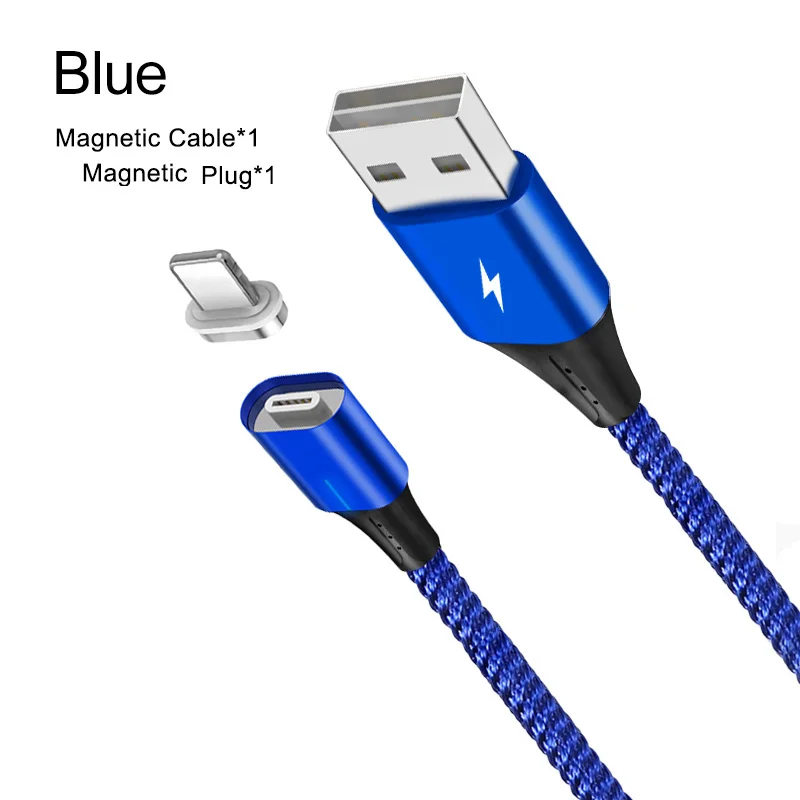 Двухсторонний Магнитный кабель A.S usb type C/Micro USB/Lighting для iPhone, samsung, huawei, OnePlus, Xiaomi, магнитный кабель для мобильного телефона - Тип штекера: Blue Cable Kit