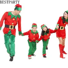 Новогодние костюмы Санта-Клауса для взрослых и детей, одежда костюмы для Хэллоуина; одежда на год, Рождество Семья костюм ambestparty