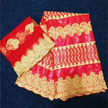 Красная кружевная ткань africain bazin riche getzner brode торговля guinea brocade Ткань bazin riche ткань 5+ 2 ярдов/партия TA-29