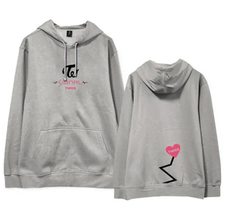 

Kpop twice concert signal heart printing fleece sweatshirt for once supportive autumn winter pullover hoodies