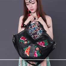 Женская сумка Винтаж Женский телячья кожа Сумочка дизайнер марки плечо сумка через плечо Вышитые Сумка через плечо сумки кошелек