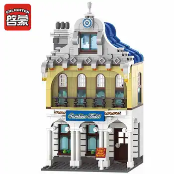 

Enlighten Models Building toy Compatible with E1127 628pcs Hotel Blocks Toys Hobbies For Boys Girls Model Building Kits
