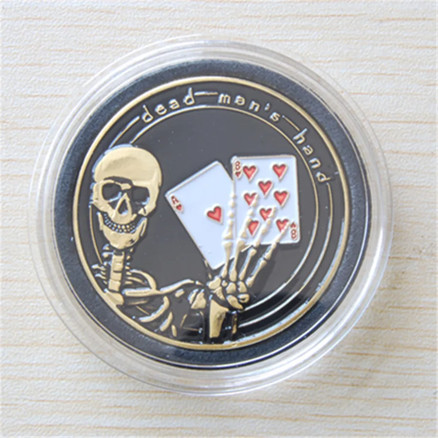 Казино металлический чип монета мертвеца Рука Покер золотая монета, 3 шт./лот