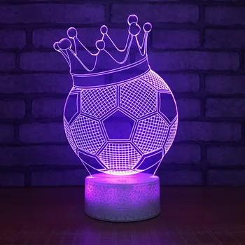 

Bursting Pattern 3d Lamp Creativity Crown Football Energy Saving Bedroom led 3d Light Fixtures Colorful Night Light