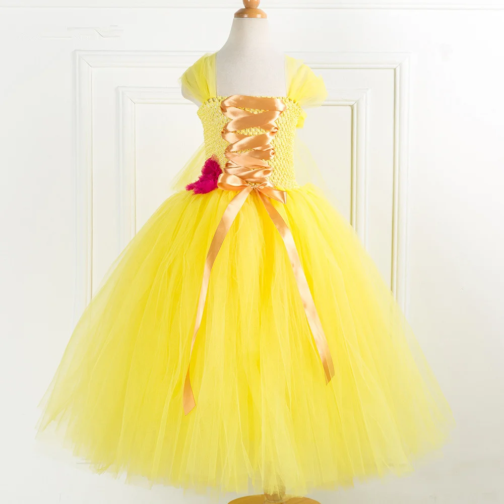 beauty and the beast flower girl dress