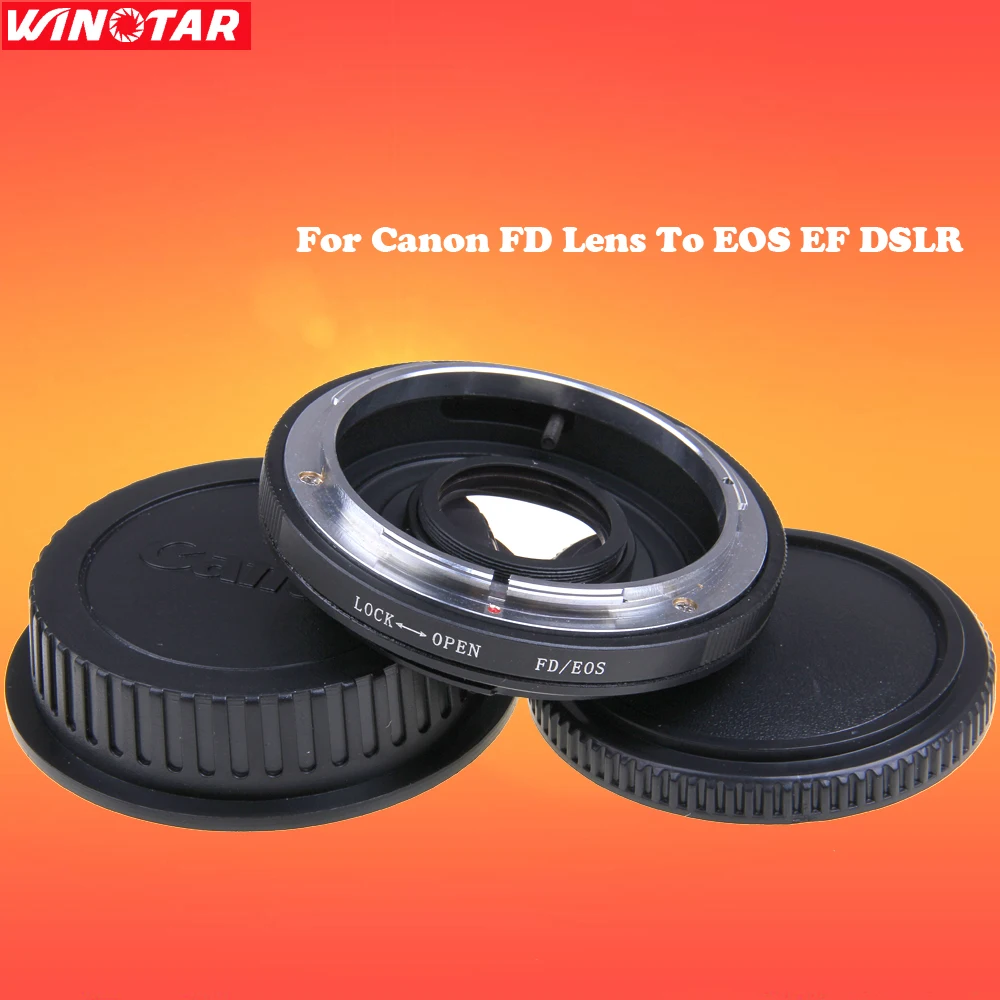 Camera Lens Mount Adapter with Optical Glass for For Canon FD Lens To