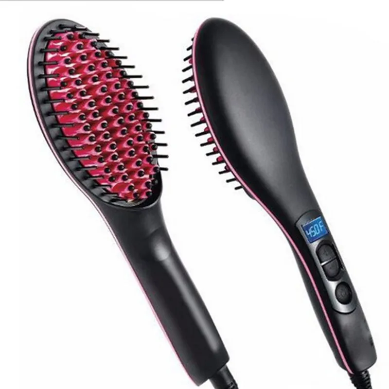 

LCD Display Electric Hair Straightener Brush Straightening Iron Combs Hair Brushes Digital Control Heating Comb Brushes Gifts