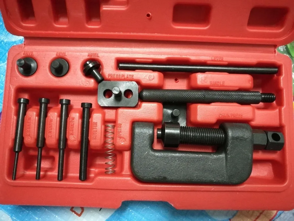 Motorcycle Chain Splitter Breaker Motorbike Riveting Tool Heavy Duty Link O-ring6