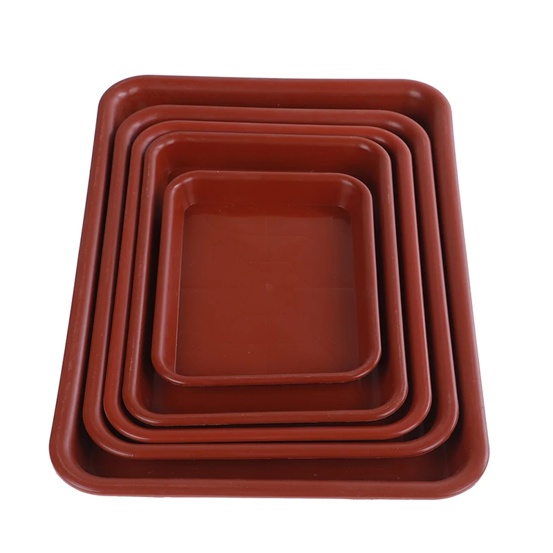 

1pc Sand Balcony Rectangle Flower Pots Tray Suitable S & M & L red Flower Pots Tray For Plastic