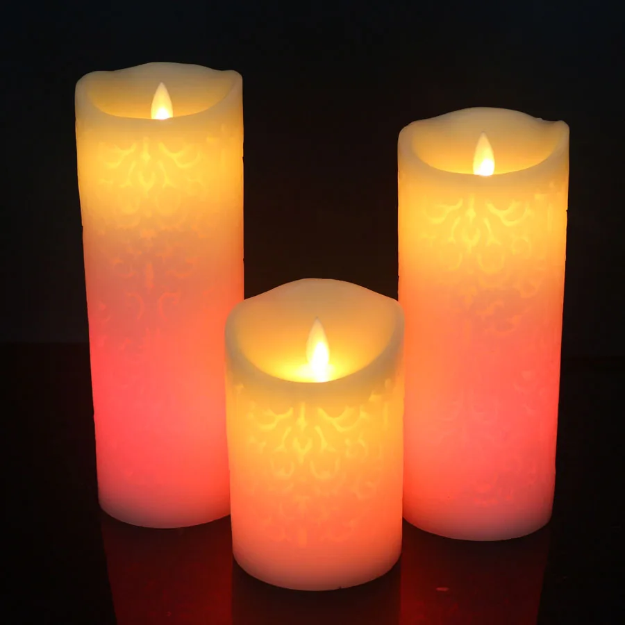 

mycyk Color Change Gradient LED Candles 18 Remote Control Electronic Flameless Breathing Candle Night Lights Wedding Party Decor
