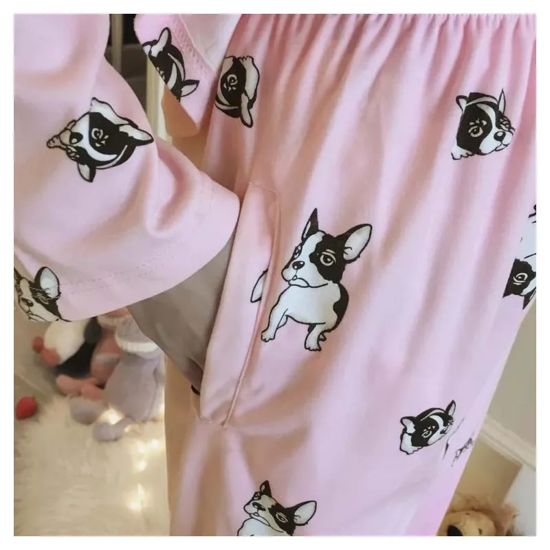 Пижама корги Мопс брюки низ каваи брюки женские пижамы для сна одежда для отдыха размера плюс трикотаж хлопок ночное белье xl