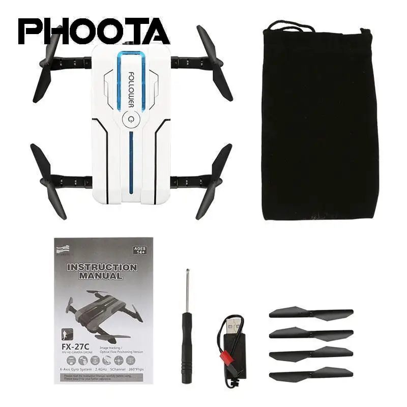 

Foldable Selfie Drone 2MP HD Camera WIFI FPV Wide Angle Lens One Key Landing Headless Mode Quadcopter