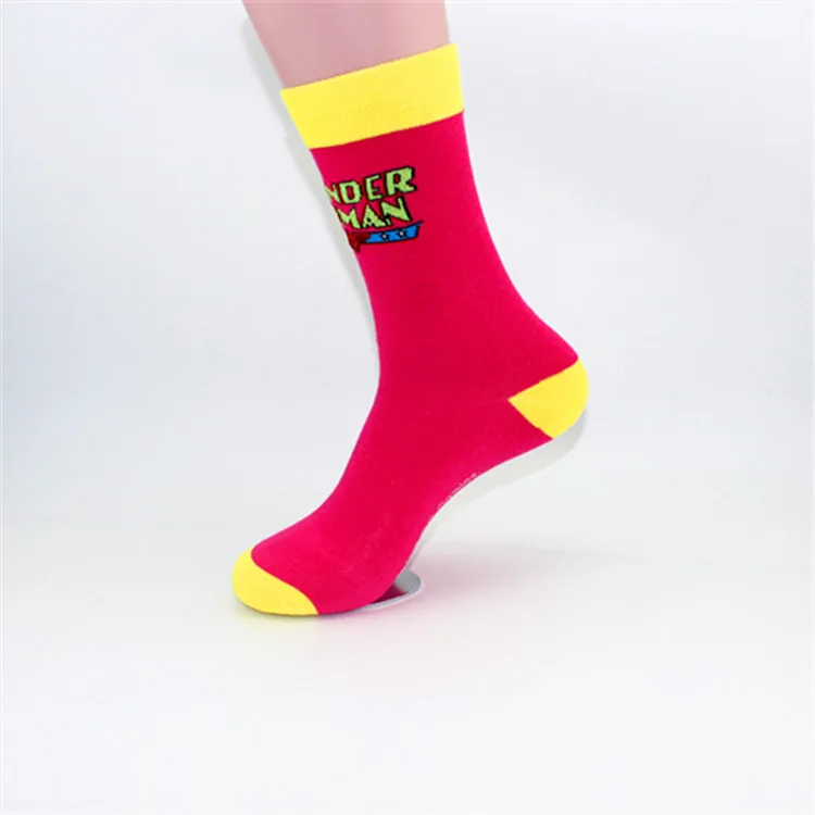 Комбинированные носки с графикой супергероев, Супермен, Человек-паук, носки с бетменом, дышащие, индивидуальность, Длинные Лыжные носки meias