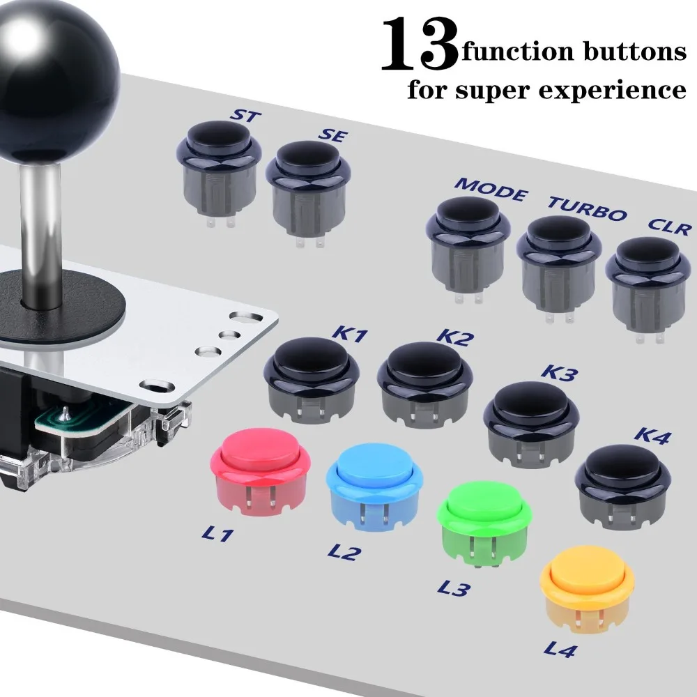 joystick de arcade, peças de mame jamma, pc e raspberry pi