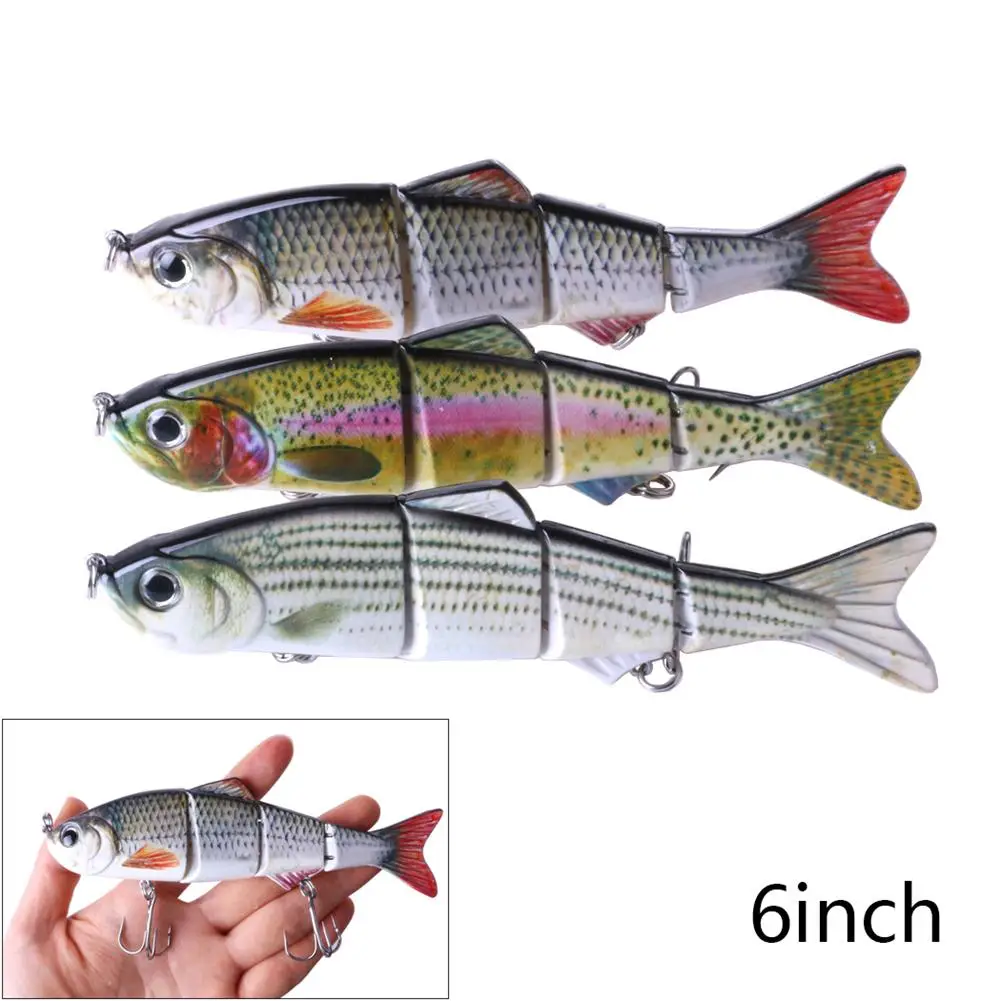 

1 Pcs Fishing Lure Saltwater Hard 3D Eyes Simulation Bait 4 Sections 16cm 60g Minnow Crank Artificial Bait With Treble Hook