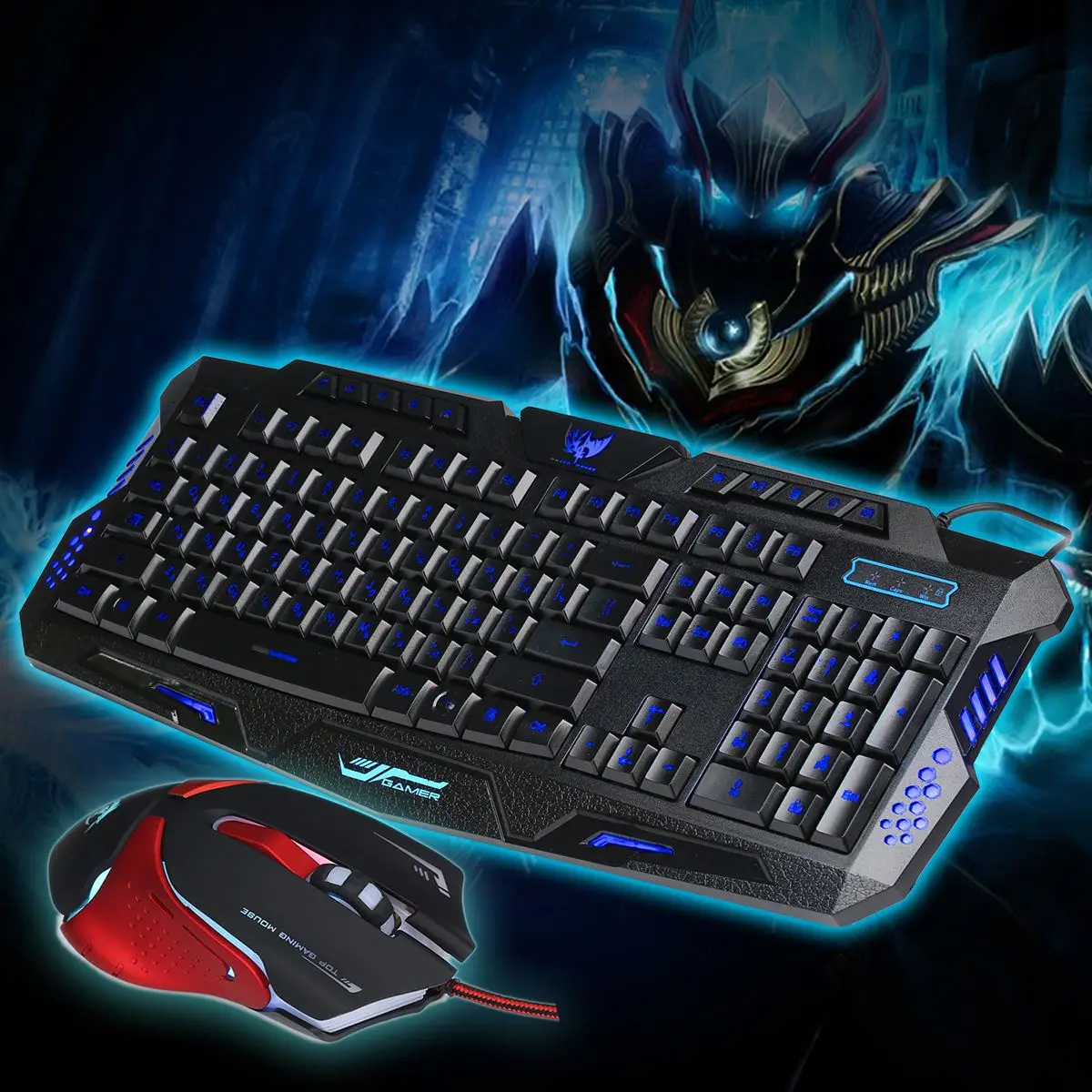 

J70 Wired Gaming Keyboard Mouse Set Three Colors LED Backlight Ergonomic Design Game Keyboard Support Russian English Language