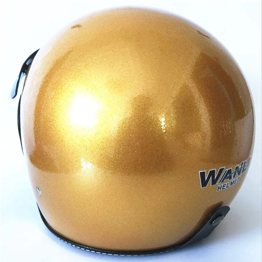 

WANLI Brands Unisex Adult 3/4 Motorcycle Open Face Helmet with Solid Color (Arab local gold, Large) with inner dark lens