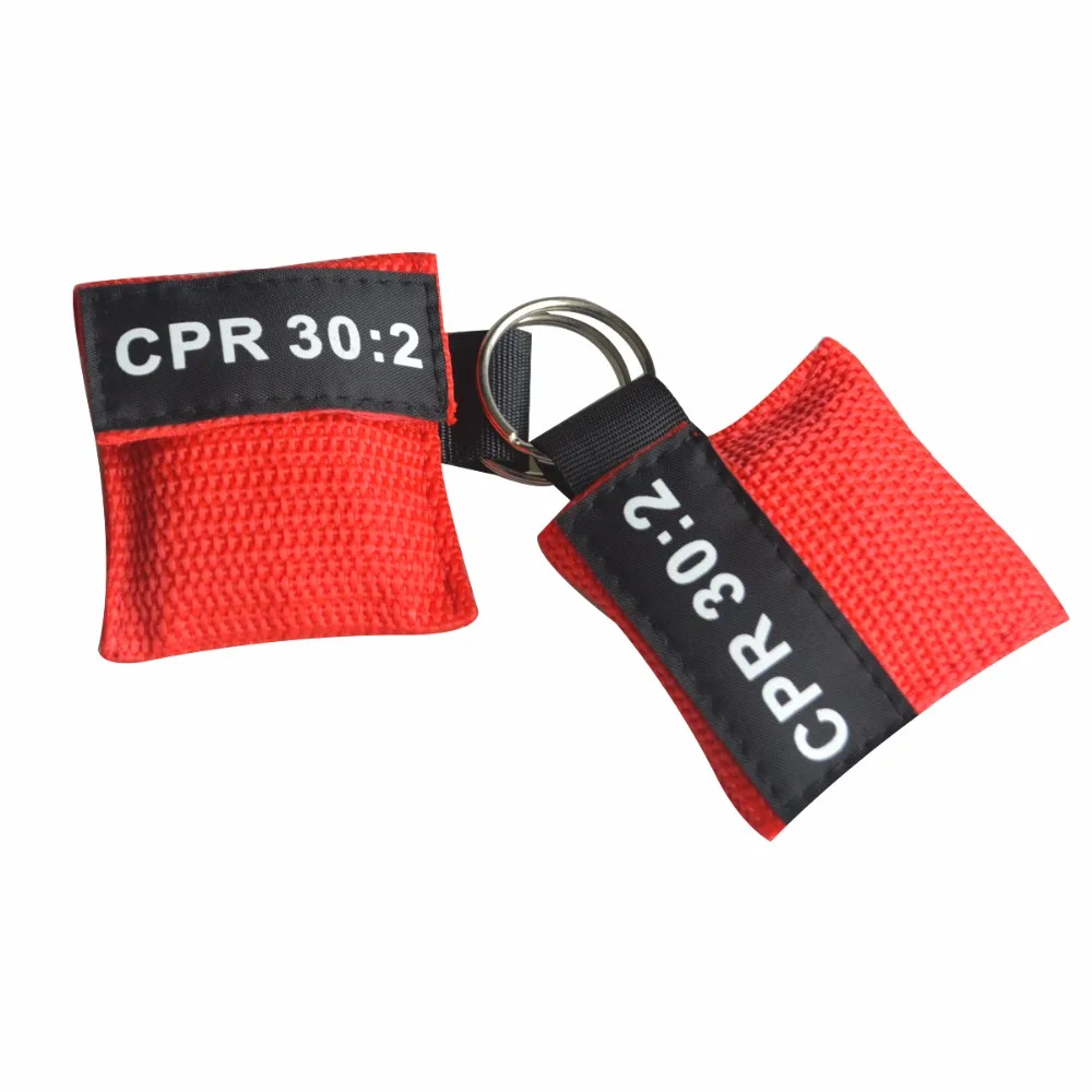 

120pcs CPR 30:2 Resuscitators Mask With Keychain Portable Rescue Mask Health Care Tools Life Recovery Red Color