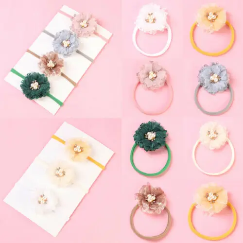 Kids Girl Baby Pearl Hair Ring Rope Ponytail Holder Elastic Colorful Band Ring