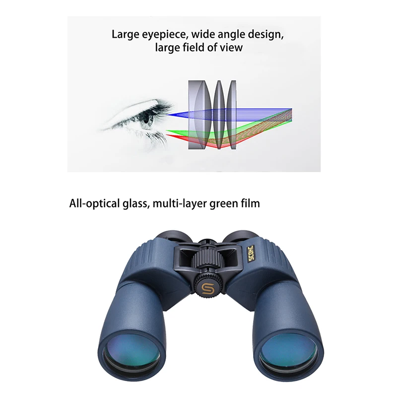 SCOKC 12x50 Водонепроницаемый бинокль профессиональный телескоп Bak4 Призма Оптика кемпинг охотничьи прицелы высокой мощности бинокль