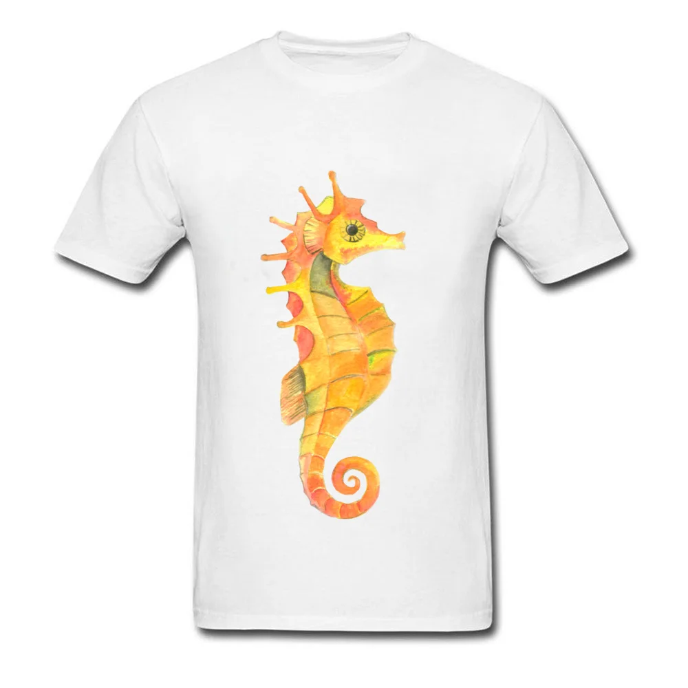 Yellow Seahorse (Hippocampus)_white