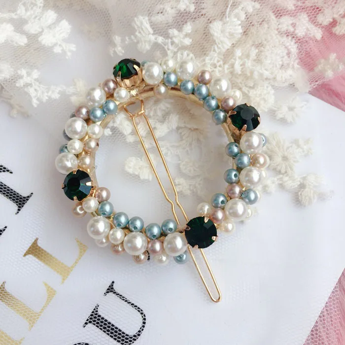 Bling жемчуг заколки Головные уборы для Для женщин девочек круговой со стразами Заколки для волос контакты заколка Инструменты для укладки аксессуары - Цвет: 3