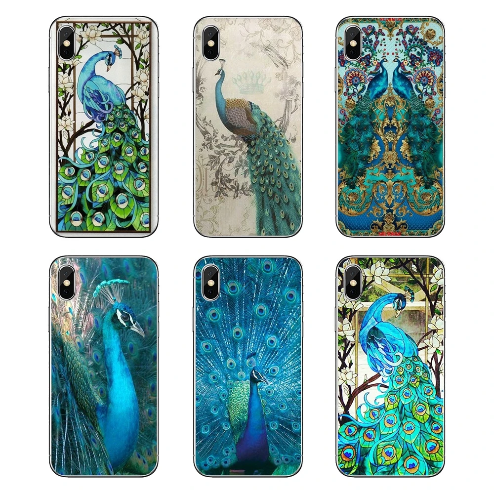 For LG G7 Q6 Q7 Q8 Q9 V30 X Power 2 3 OnePlus 3T 5T 6T Soft Transparent Cases Covers Paisley Peacock Flowers Queen Art |