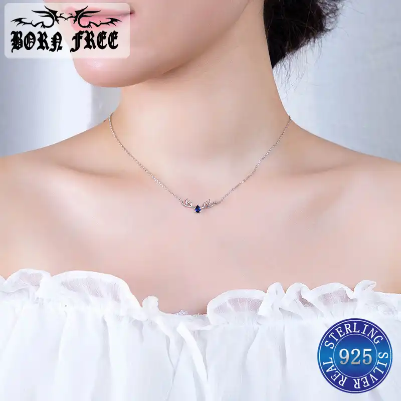 Pendulum Big Chain Necklaces Aros Mujer Oreja De Plata 925 Jewelry Choker Colgantes Antler Deer Pendant Necklace Ketting Colares Aliexpress