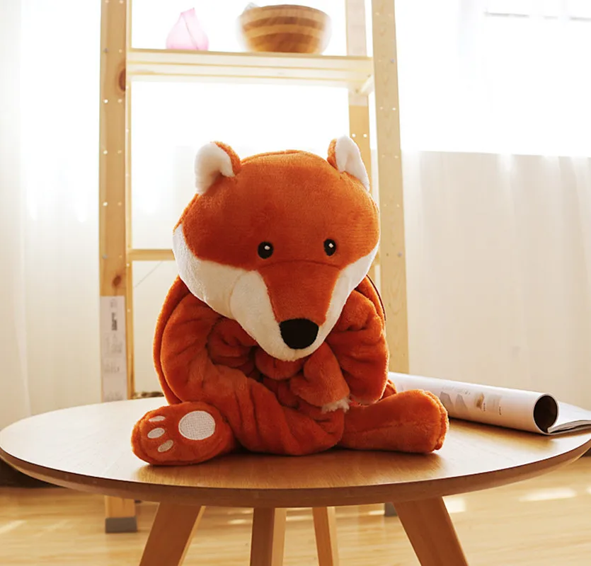 

Cartoon animal baby blanket blanket and pillow are combined into a multi-function blanket in autumn and winter double baby blank