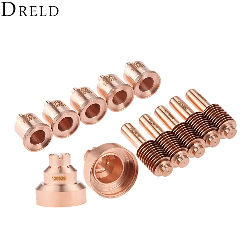 DRELD 12pcs/set Nozzle 120931+Electrode 120926+Shield 120929 For Plamsa Cutting Torch Consumables 1000 1250 1650 RT60 RT80