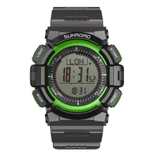 SUNROAD Men’s Sports Digital Watches-Compass Barometer Altimeter Pedometer Green Clock Relogio Digital Wristwatches