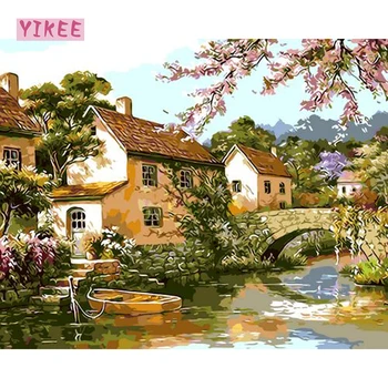 

provence decorations for home,painting by numbers countryside cottage,painting colorings by numbers